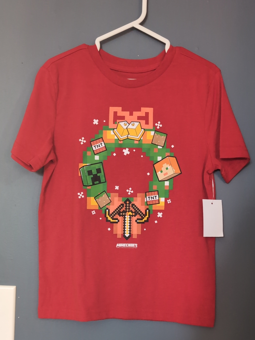NEW Minecraft Christmas T-shirt Boys Small (6) *M21